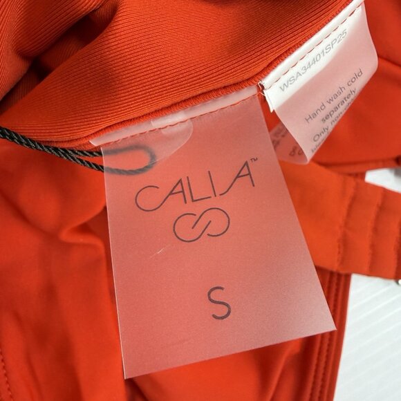 Calia Swim Two Piece Bikini Set Small Red Halter Top Mid Rise Bottoms NWT - Picture 9 of 9